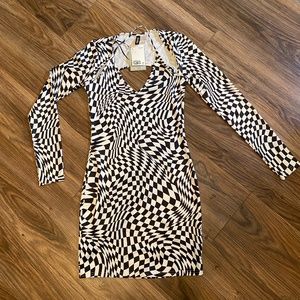 Trippy H&M Dress with Long Sleeve and Cutout Back | NEW WITH TAGS |Size Women: S